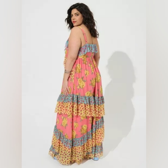 🆕 Betsy Johnson X Torrid Mesh Ruffle Maxi (Torrid 00) - Picture 10 of 14